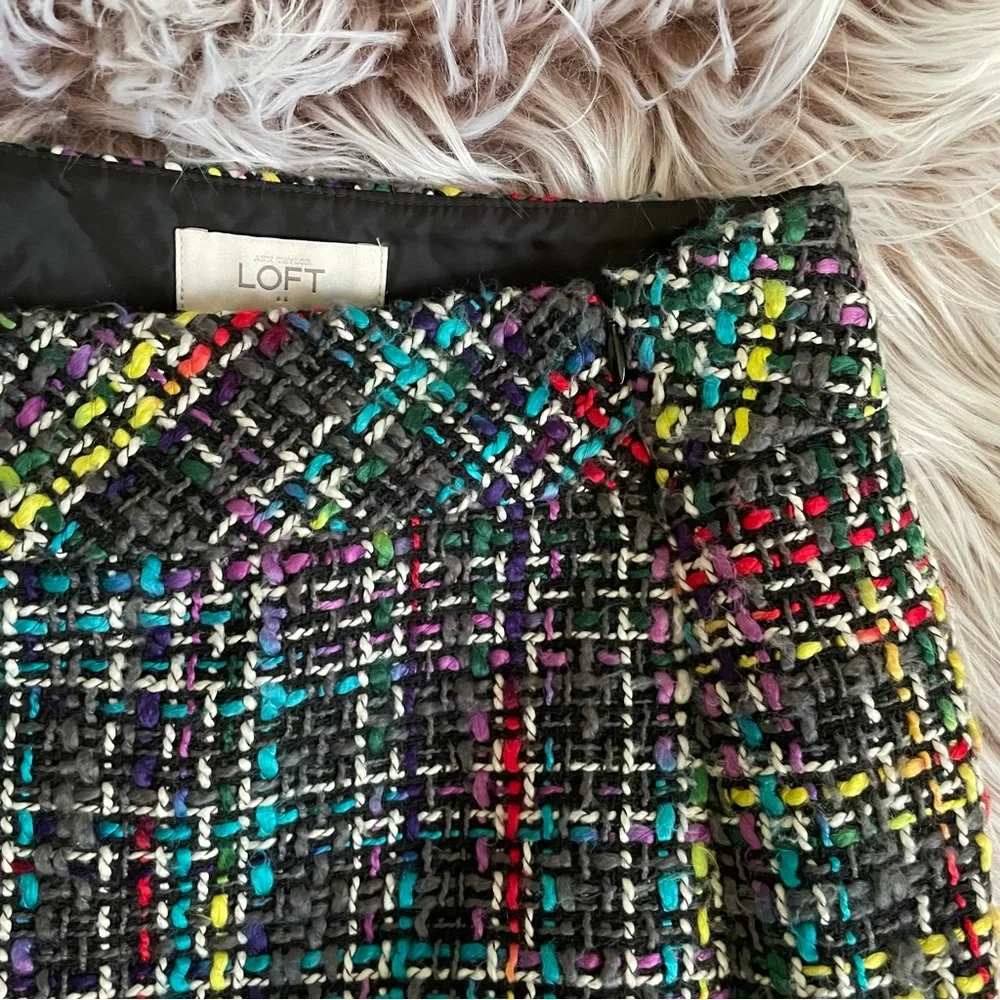 Ann Taylor Loft Multicolor Tweed Mini Skirt - Picture 2 of 5
